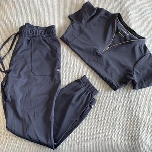 Grey Healing Hands Scrub Set